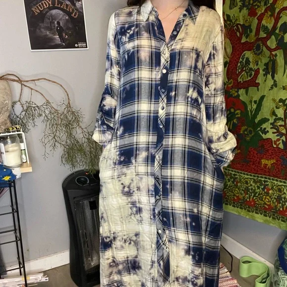 Talani Flannel Maxi Dress | Color: Blue | Size: Fits Most | Ellarose09's Closet